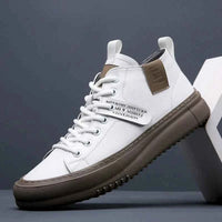 Lancaster | Men's Orthopedic High-Top Sneakers in White and Black
