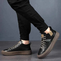Lancaster | Men's Orthopedic High-Top Sneakers in White and Black