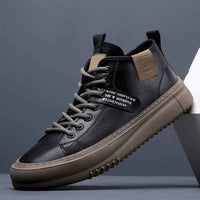 Lancaster | Men's Orthopedic High-Top Sneakers in White and Black