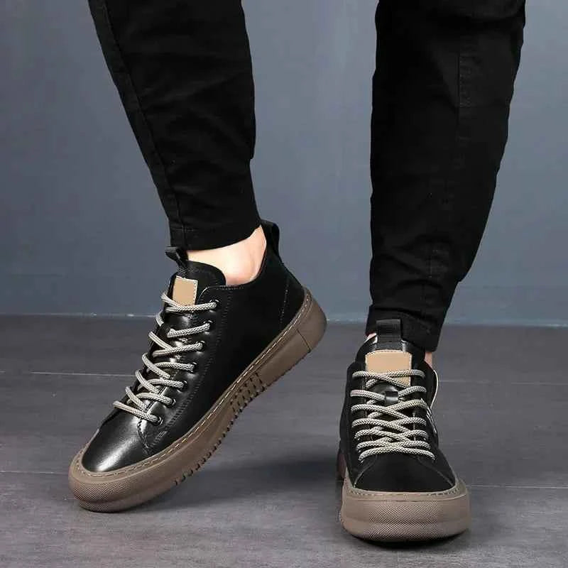 Lancaster | Men's Orthopedic High-Top Sneakers in White and Black
