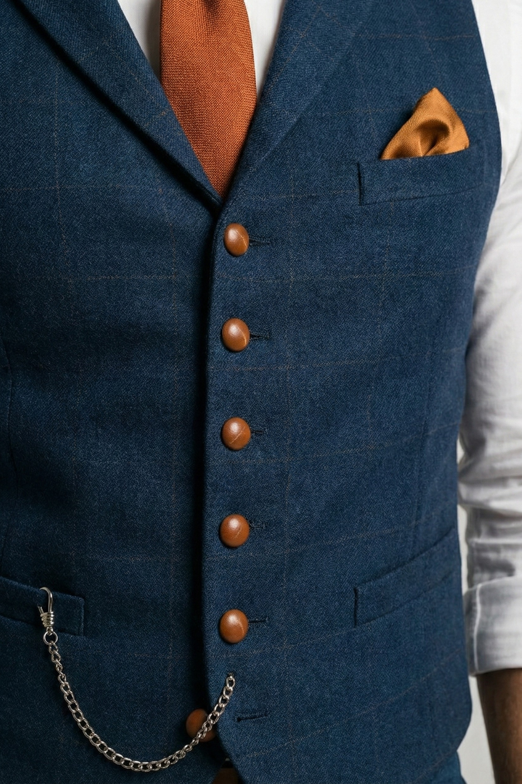 Langley waistcoat close up detail