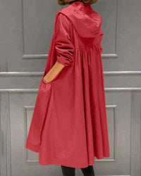 Roxane longline hooded jacket in Red