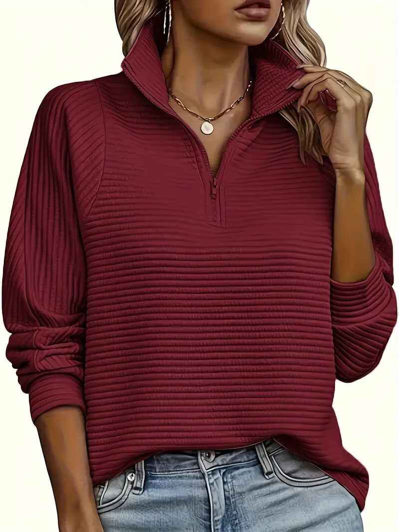 Seraphina | Women's Half Zip Funnel Neck Jumper