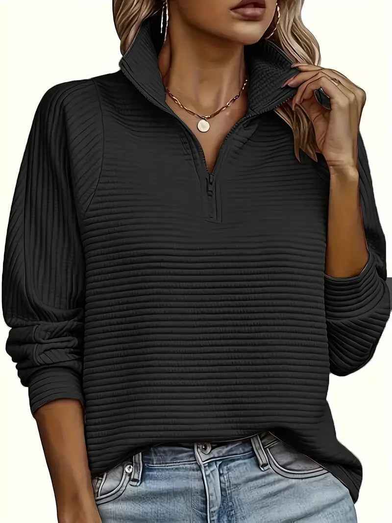 Seraphina | Women's Half Zip Funnel Neck Jumper