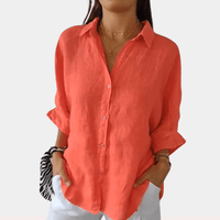 Vera linen button down blouse alternate colourway view 2