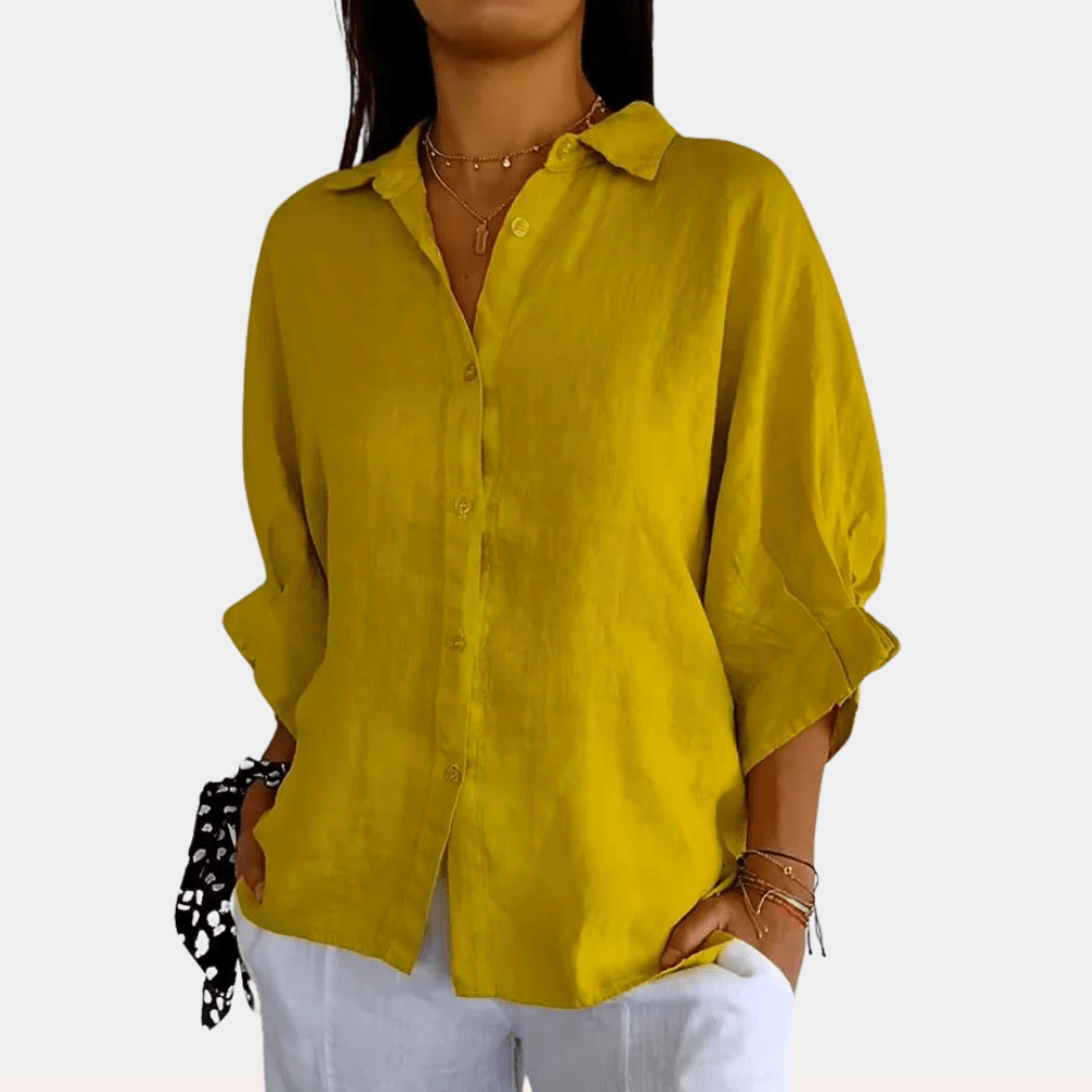 Vera linen button down blouse alternate colourway view 1