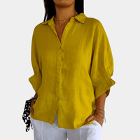 Vera linen button down blouse alternate colourway view 1