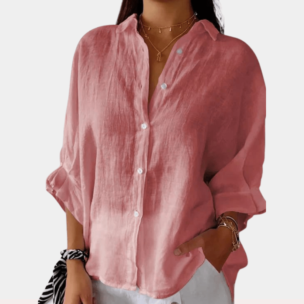 Vera linen blouse in Pink