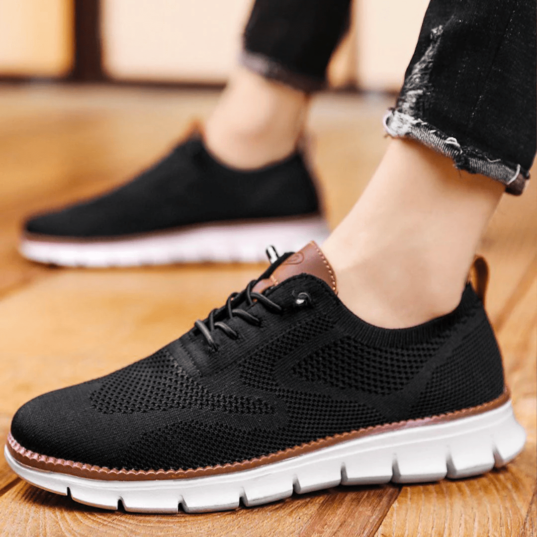 Leland | Men's Lace-Up Casual Trainers Cushioned Footbed