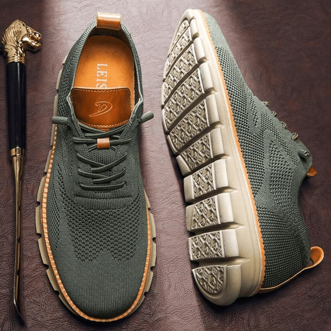 Leland | Men's Lace-Up Casual Trainers Cushioned Footbed