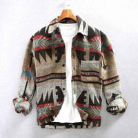 Eilert | Men's Brown and Beige Button-Down Casual Jacket