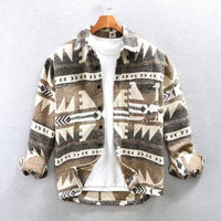 Eilert | Men's Brown and Beige Button-Down Casual Jacket