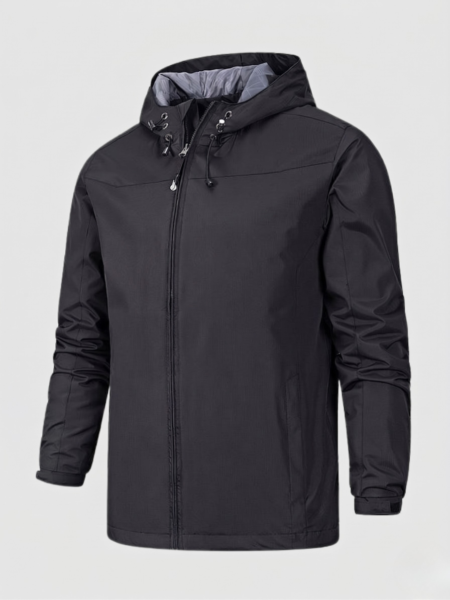 Faramond men's lightweight hooded jacket in Black