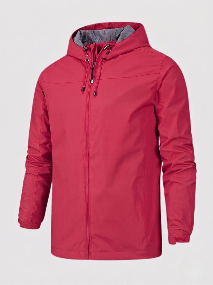 Faramond lightweight hooded jacket in Red
