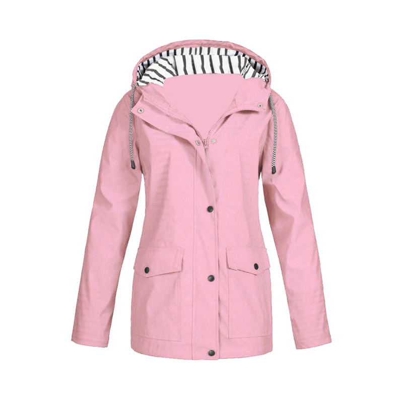 Hermione longline hooded jacket in Pink