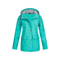Hermione longline hooded jacket in Turquoise