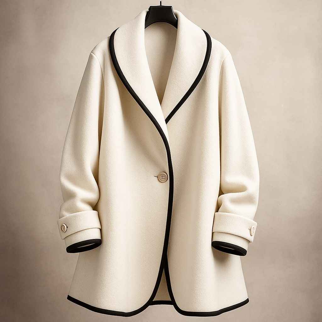 Averil | Women's Collarless Swing Coat Single Breasted