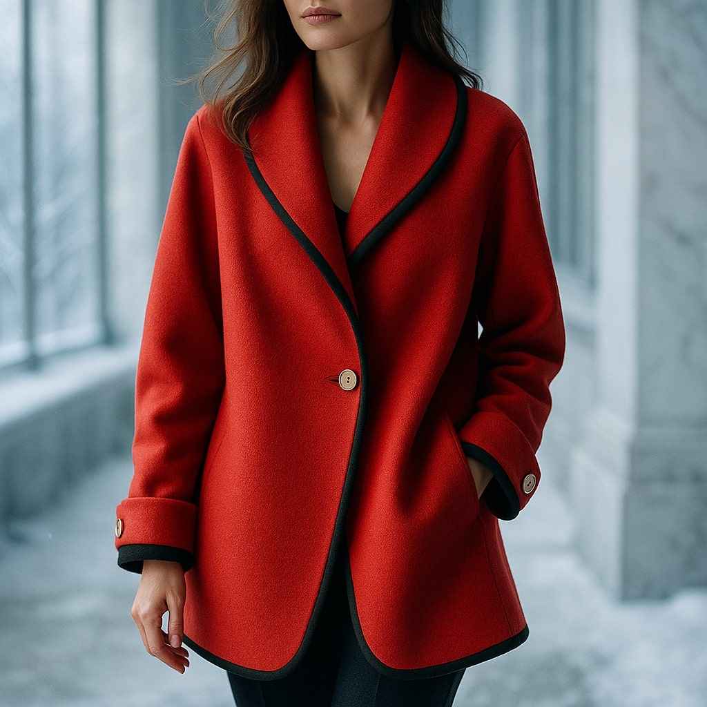 Averil | Women's Collarless Swing Coat Single Breasted
