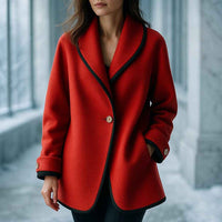 Averil | Women's Collarless Swing Coat Single Breasted