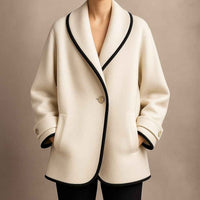 Averil | Women's Collarless Swing Coat Single Breasted