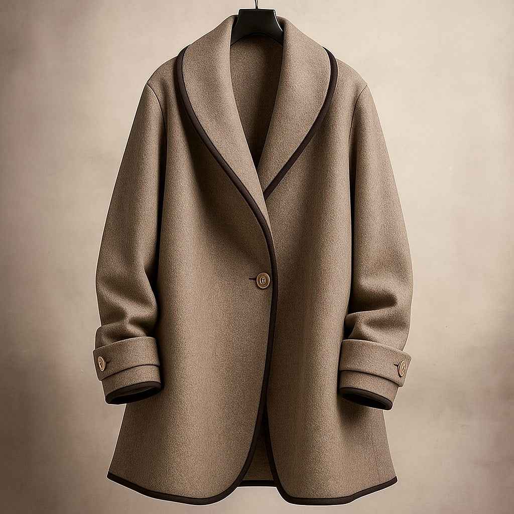 Averil | Women's Collarless Swing Coat Single Breasted
