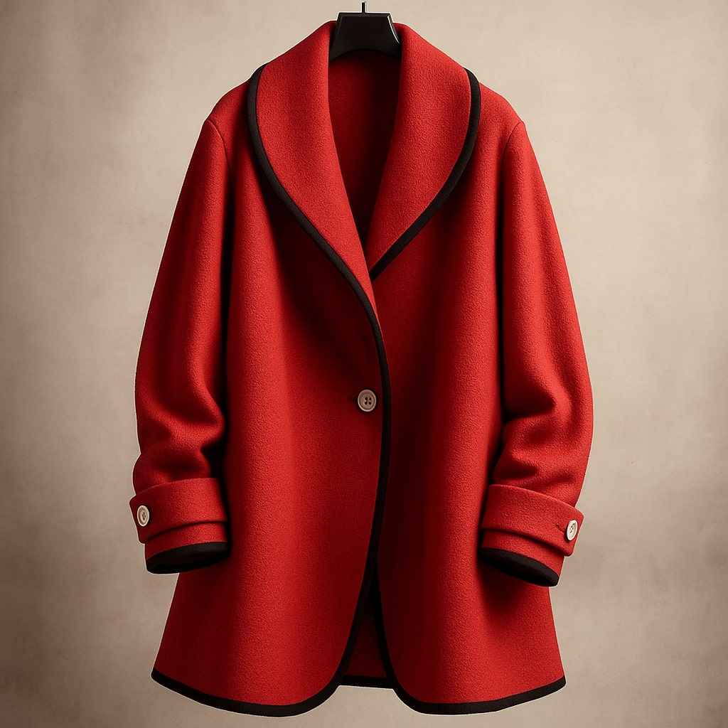 Averil | Women's Collarless Swing Coat Single Breasted