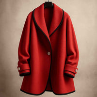 Averil | Women's Collarless Swing Coat Single Breasted