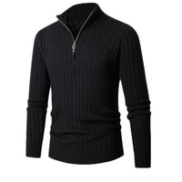 Tremaine half-zip ribbed jumper in Black