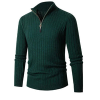 Tremaine half-zip ribbed jumper in Green