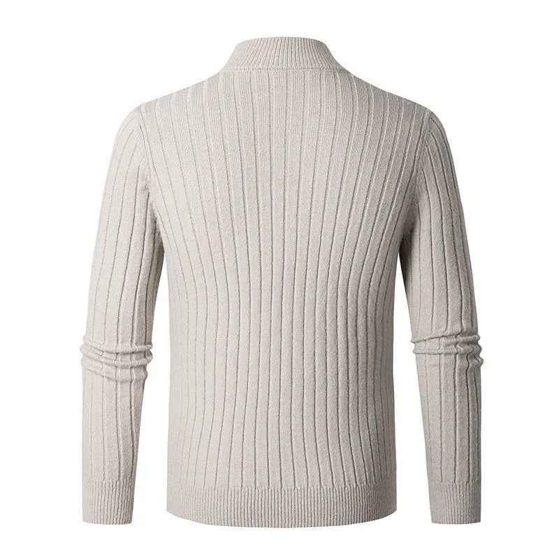 Tremaine | Men's Half-Zip Ribbed Jumper Stand Collar