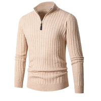 Tremaine half-zip ribbed jumper in Khaki