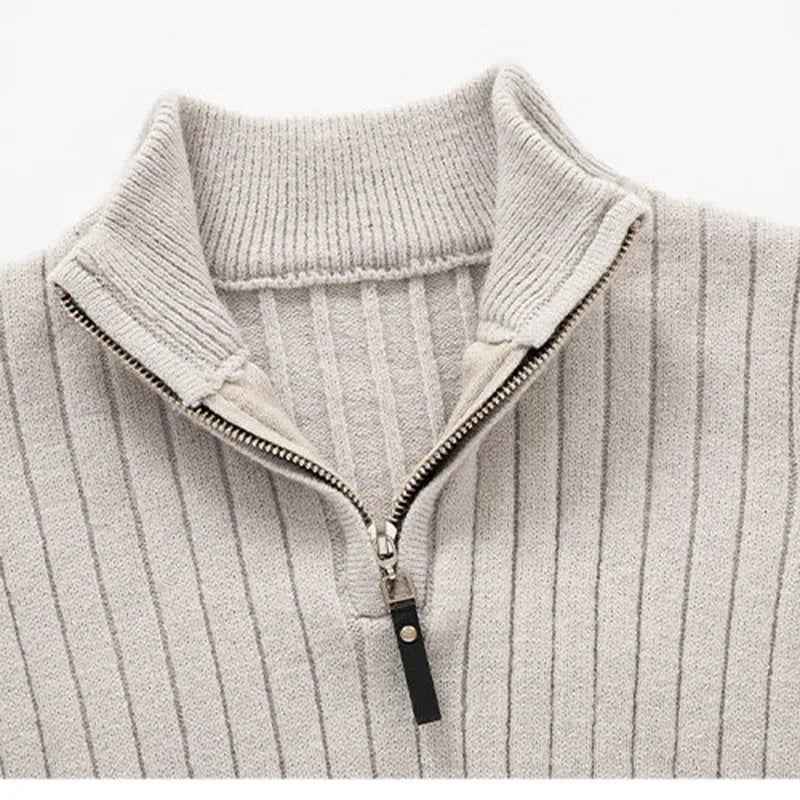 Tremaine | Men's Half-Zip Ribbed Jumper Stand Collar