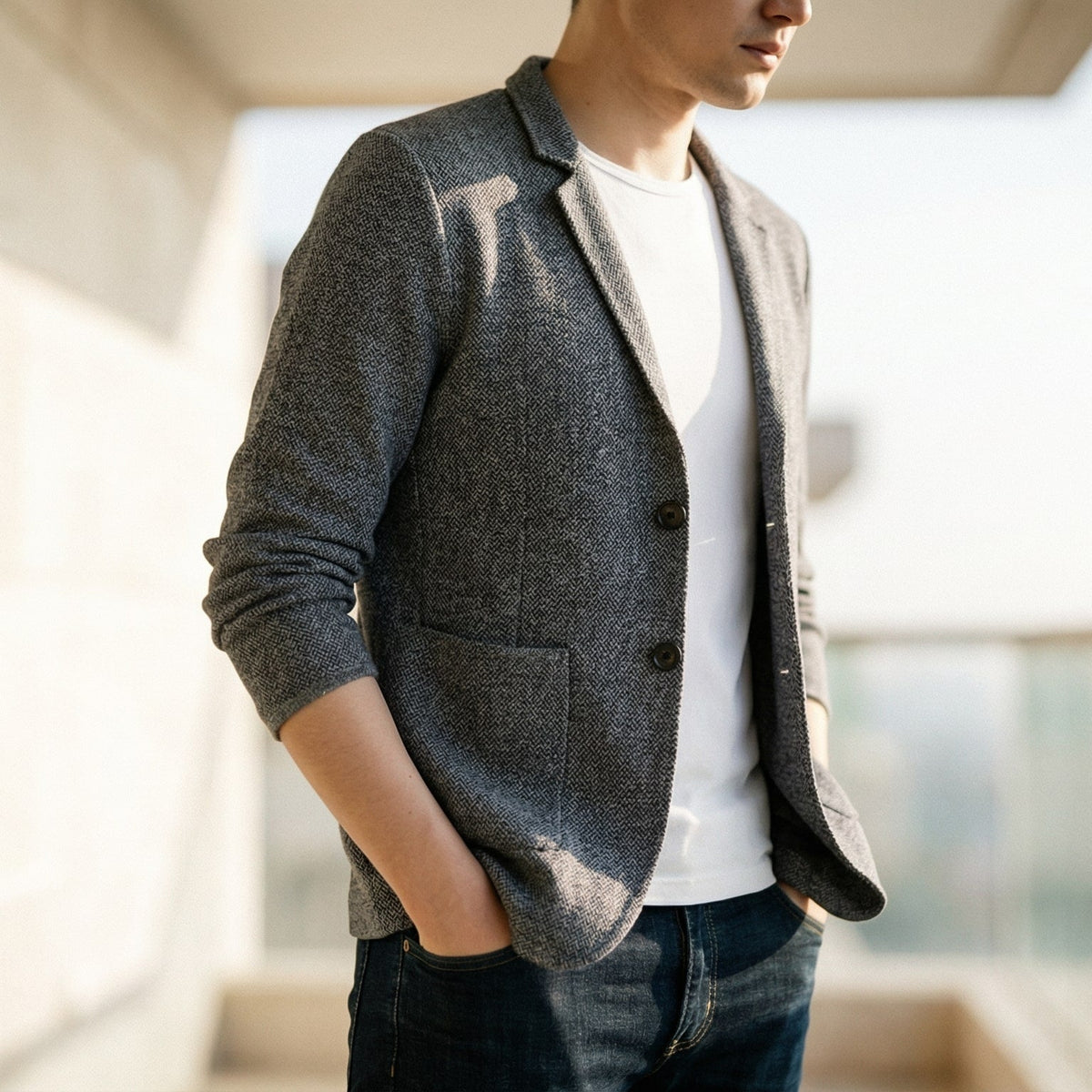 Ash men's casual knit blazer, view 6