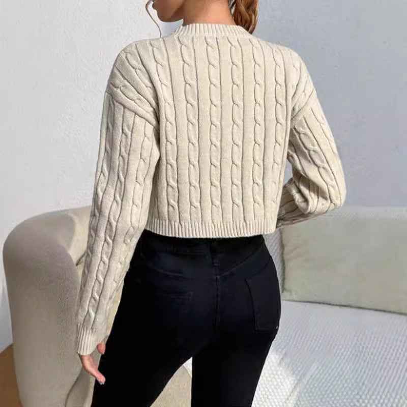 Nicolette | Women's Cropped Cable Knit Jumper