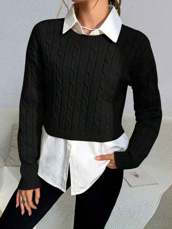 Nicolette | Women's Cropped Cable Knit Jumper