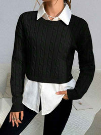 Nicolette | Women's Cropped Cable Knit Jumper