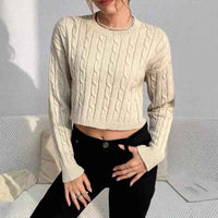 Nicolette | Women's Cropped Cable Knit Jumper