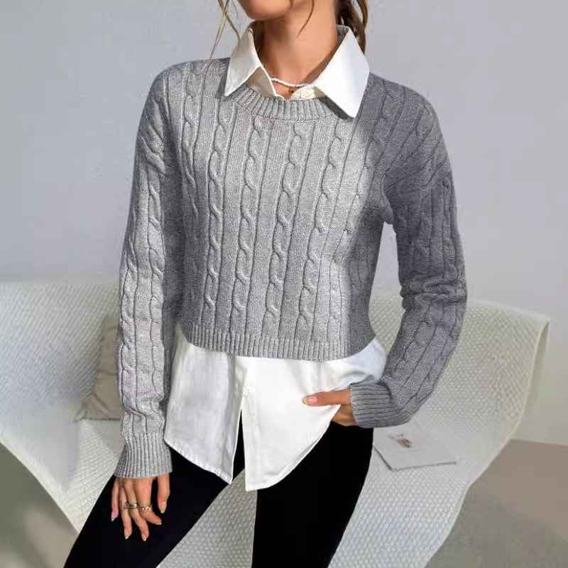 Nicolette | Women's Cropped Cable Knit Jumper