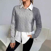 Nicolette | Women's Cropped Cable Knit Jumper