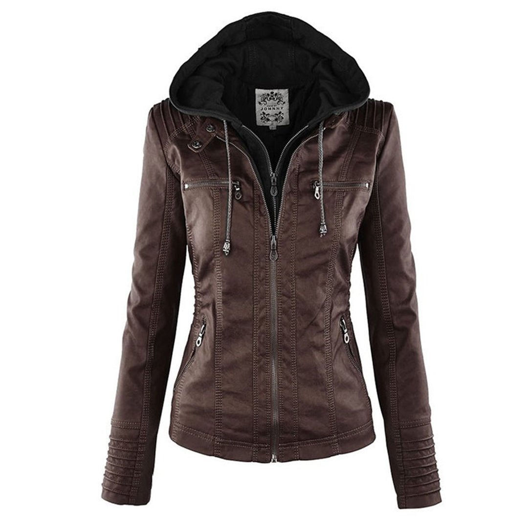 Agatha fitted hooded jacket in Brown