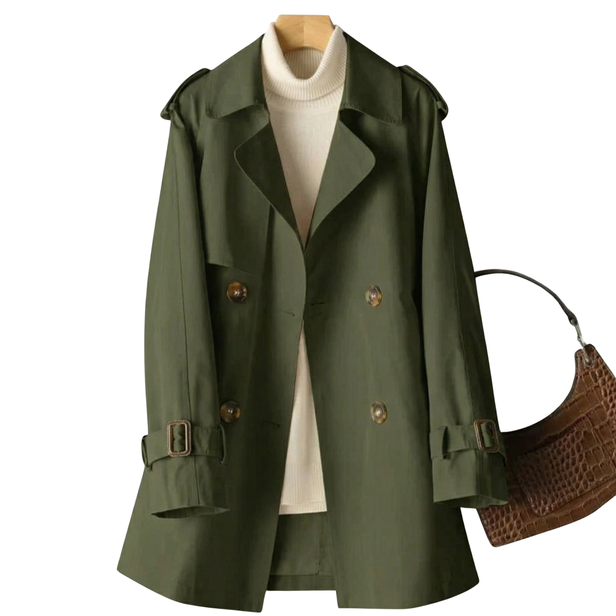 Bridgette women's trench coat in Green