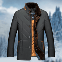 Seymour fur collar quilted puffer jacket in Black