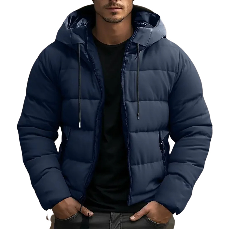 Northam men's hooded quilted puffer jacket in Navy Blue