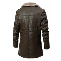 Rochester | Men's Fur Collar Mid-Length Coat Brown and Black