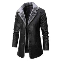 Rochester | Men's Fur Collar Mid-Length Coat Brown and Black