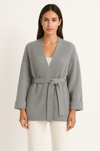 Candela wrap jumper three-quarter sleeve detail