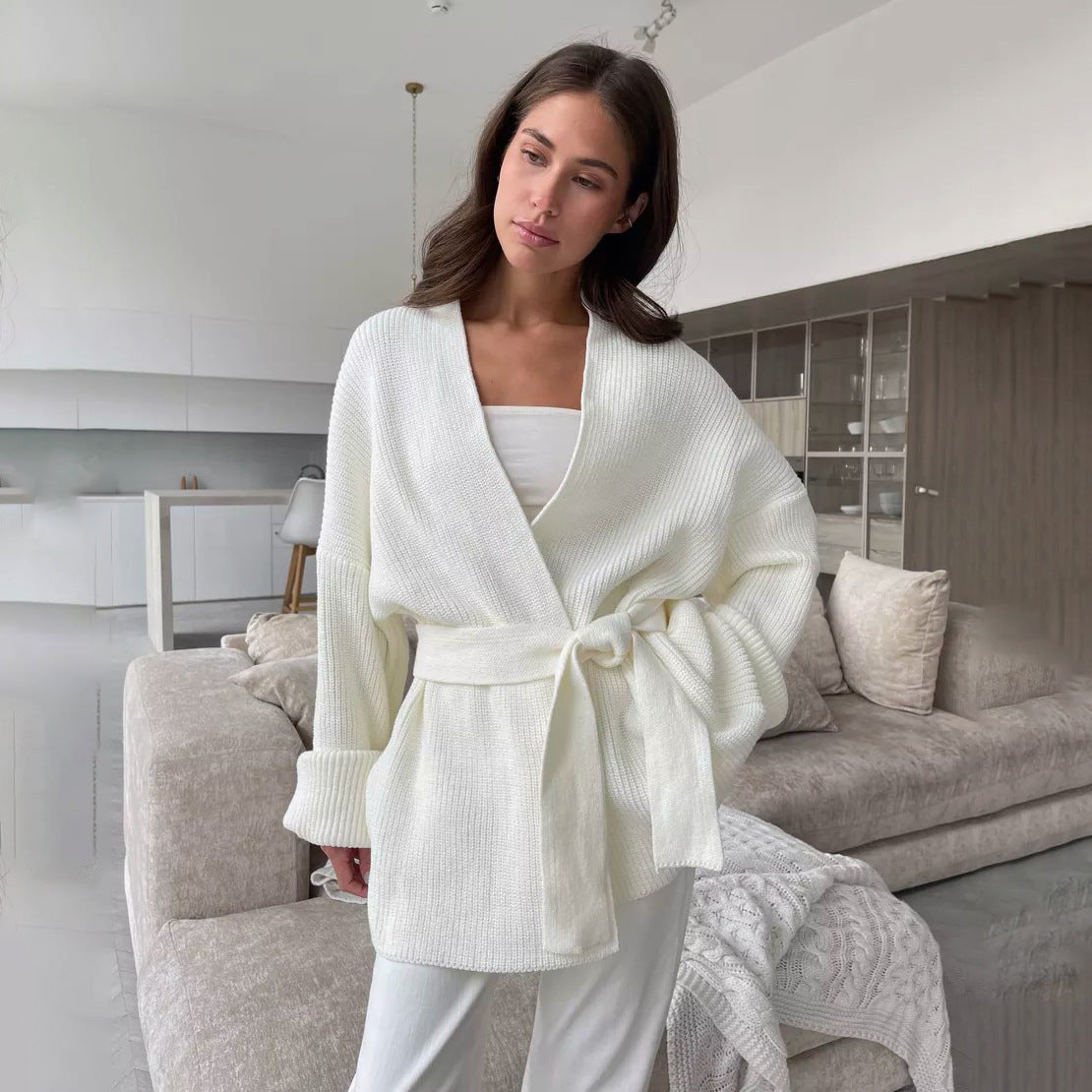 Candela wrap jumper in White