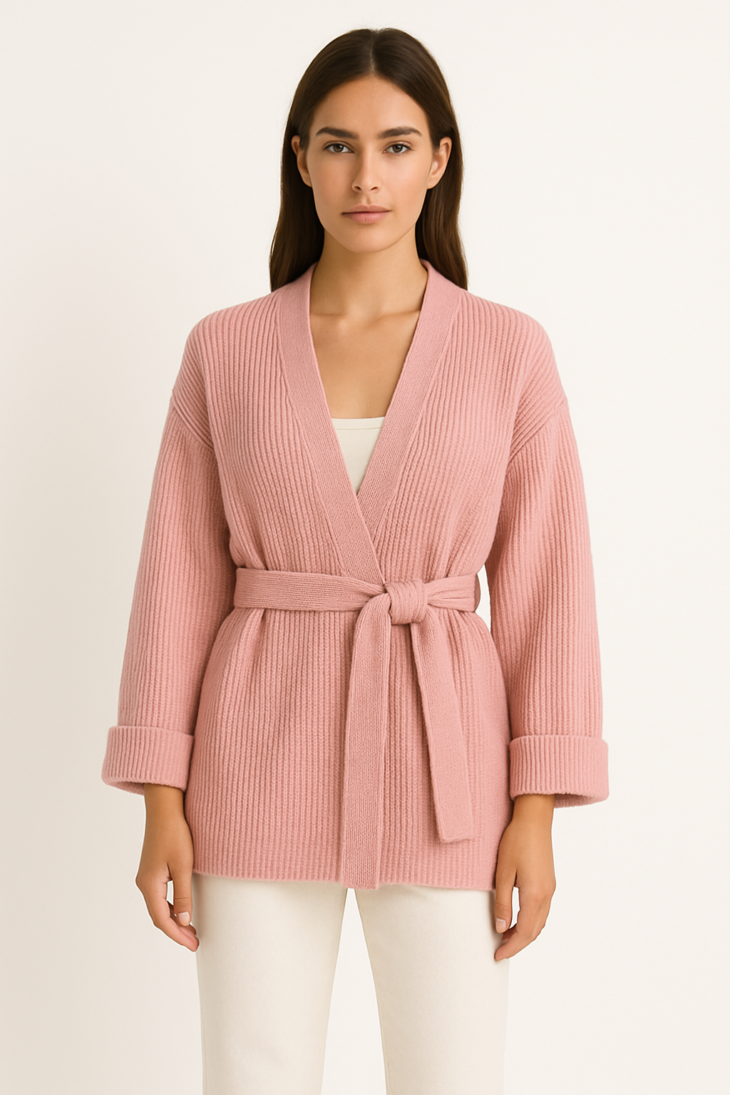 Candela wrap jumper belted waist detail