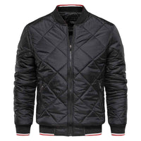 Theron | Men's Diamond Quilted Bomber Jacket Ribbed Trim