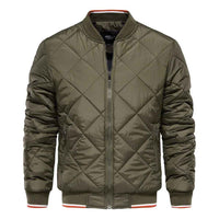 Theron | Men's Diamond Quilted Bomber Jacket Ribbed Trim